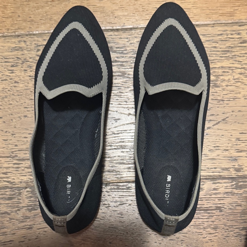 Birdies Black Flats with Gray Trim size 8